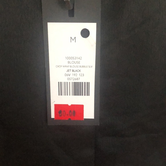 Ladies Dynamite Black Bubble Sleeve Blouse - Size Medium - Picture 6 of 7